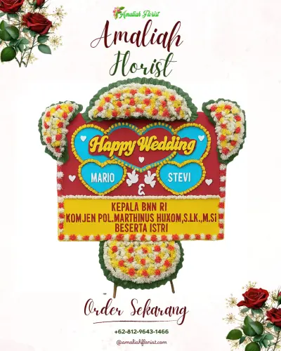 Karangan Papan Bunga Pernikahan di Cileungsing